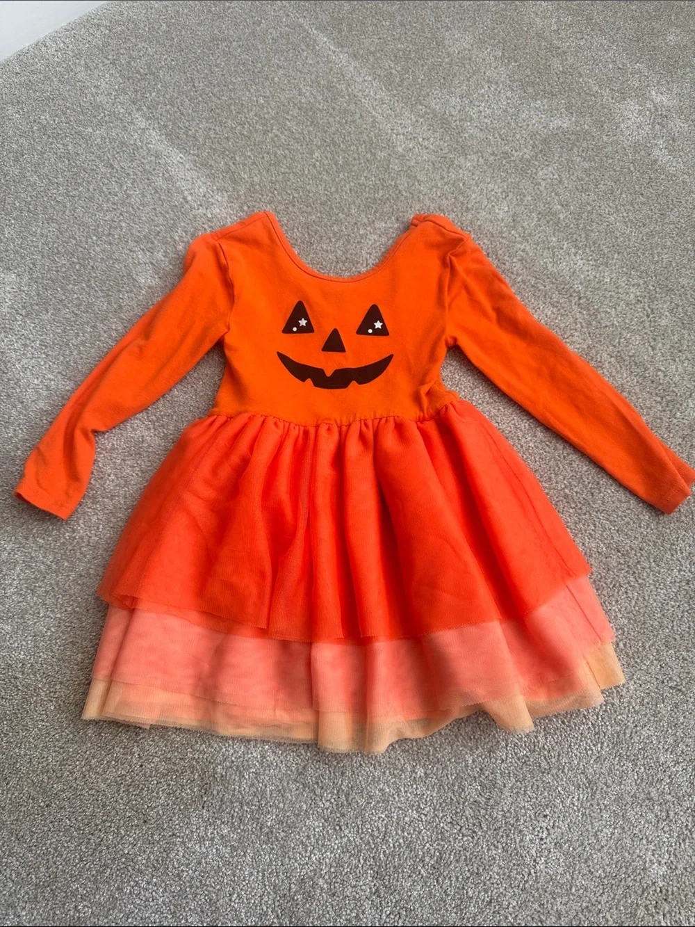 Old Navy Orange Jack-O'-Lantern Layered Tulle Dress